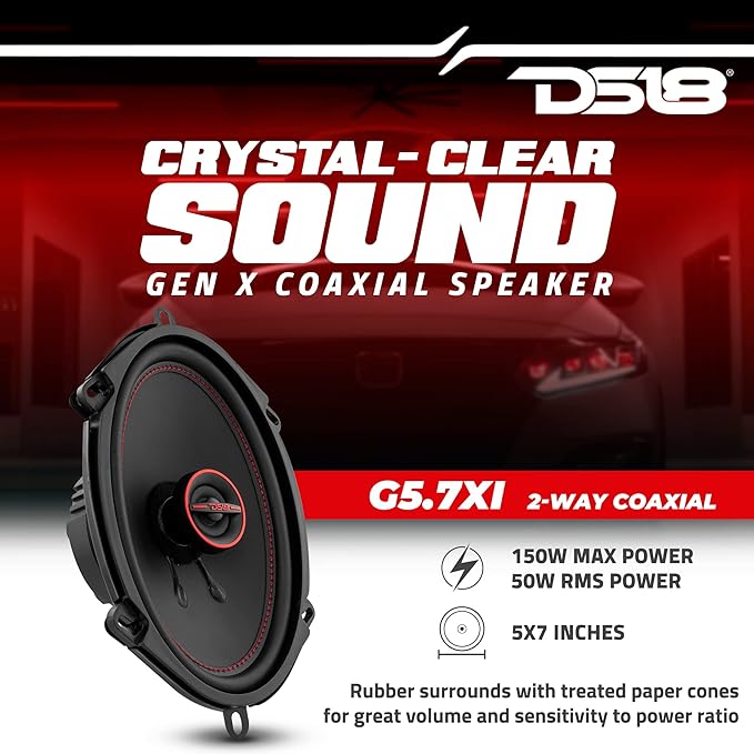 DS18 G5.7Xi GEN-X 5x7 2-Way Coaxial Speakers 150 Watts