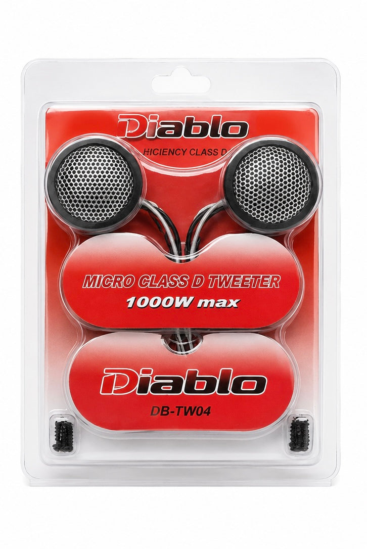Diablo DB-TW04 Micro Class D Tweeters – 4 Ohm 50W RMS / 250W Max – Pair