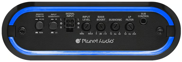 Planet Audio MB2000.1D Mini Bang Series Car Audio Amplifier - 2000 High Output, Class D, Monoblock, 1 Ohm Stable, Mosfet Power, Low Level Inputs, Low Pass Crossover, Hook Up To Stereo and Subwoofer