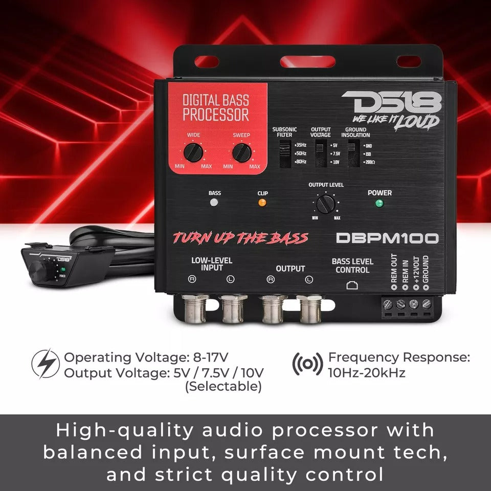 DS18 DBPM100 Digital Bass Processor, 2 Channel Preamp Input / Output