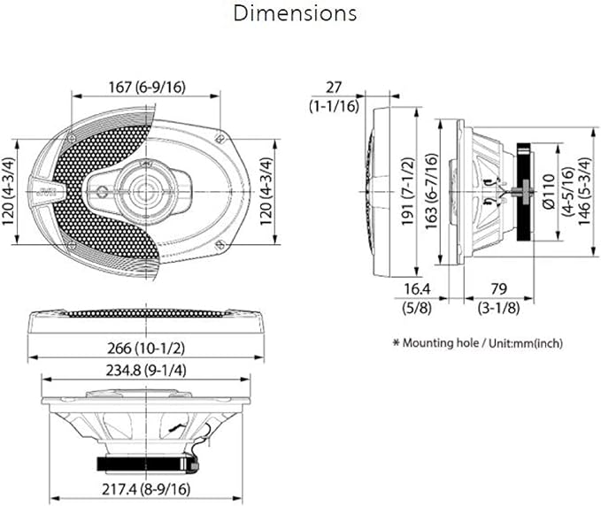 JVC CS-DR693 DRVN Car Speakers - 500 Watts of Power Per Pair, 250 Watts Each, 6 x 9 inch, Full Range, 3 Way